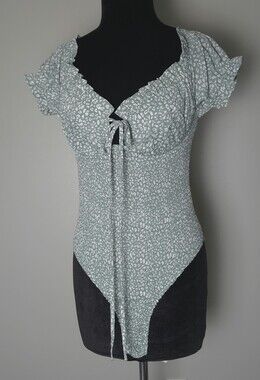 Hello Molly I Think Were Alone Now Sage Smocked Body Suit M,US6,AU10